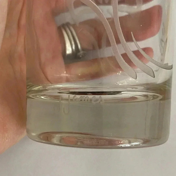 J. Jones Vintage Etched Chrysanthemum Japanese Tall Drink Glassware - Picture 5 of 7